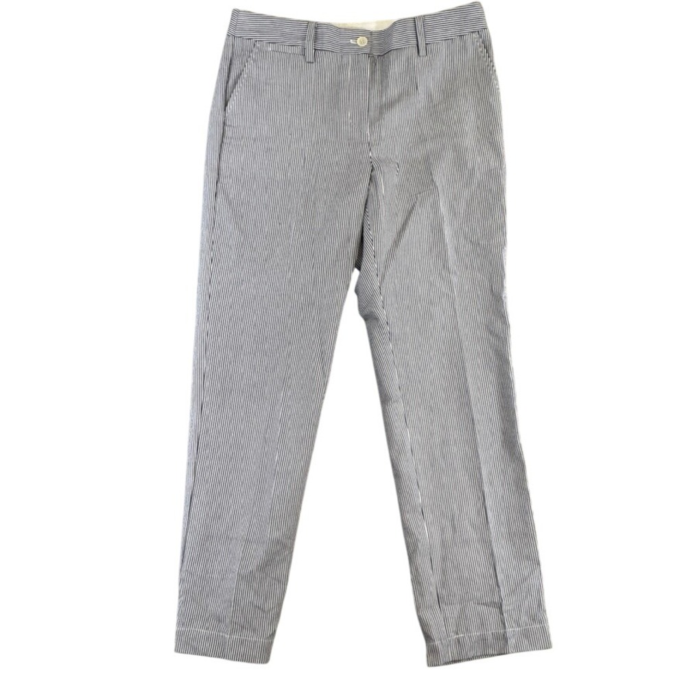 Talbots The Perfect Chino Pants Size 10 Blue White Seersucker Stripe Cotton